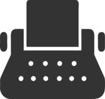 typewriter, black, fill, icon, vector