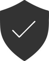 shield check black fill icon vector