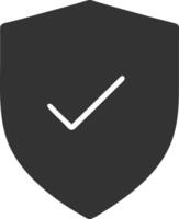shield check black fill icon vector