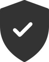 shield check black fill icon vector