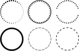 Geometric Circle Set with Dotted Border. Modern Design Elements. Minimalist Black and White Circle Frame Design. Trendy Graphic. Abstract Round Shapes Art Print. illustration vector