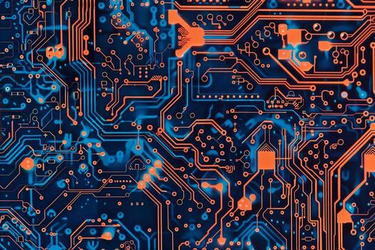 IC circuit board flow design concept. photo