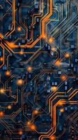 IC circuit board flow design concept. photo