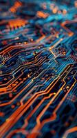 IC circuit board flow design concept. photo
