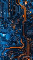 IC circuit board flow design concept. photo