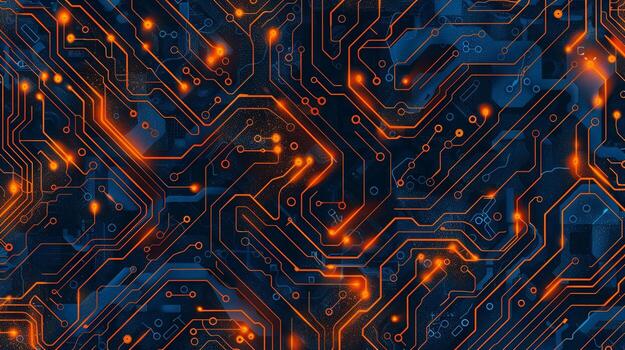 IC circuit board flow design concept. photo