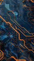 IC circuit board flow design concept. photo