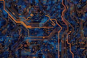 IC circuit board flow design concept. photo