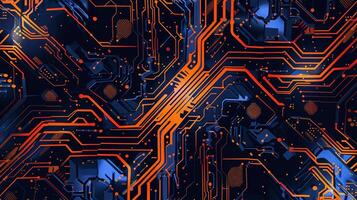 IC circuit board flow design concept. photo