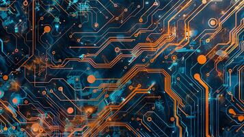 IC circuit board flow design concept. photo