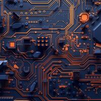 IC circuit board flow design concept. photo