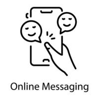 Send picture online, line style icon vector