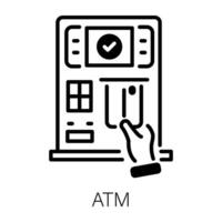 A linear icon of atm Machine vector