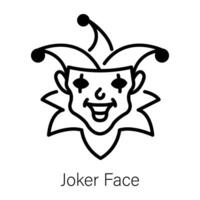 A linear icon of funny joker vector