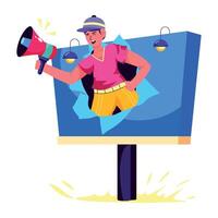 An illustration of billboard marketing in flat style vector