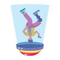 A holographic display of a man, flat style illustration vector
