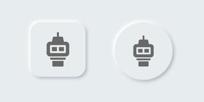 Control solid icon in neomorphic design style. Terminal signs illustration. vector