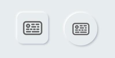 Keyword line icon in neomorphic design style. Optimization signs illustration. vector