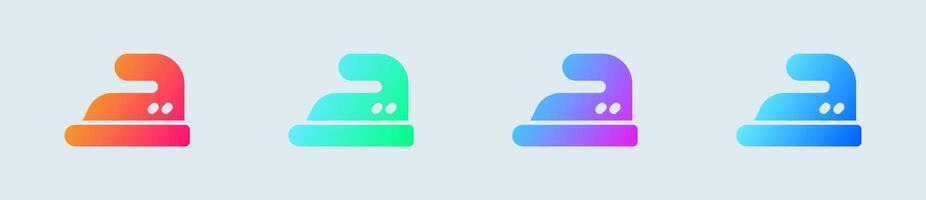 Iron clothes solid icon in gradient colors. Laundry signs illustration. vector