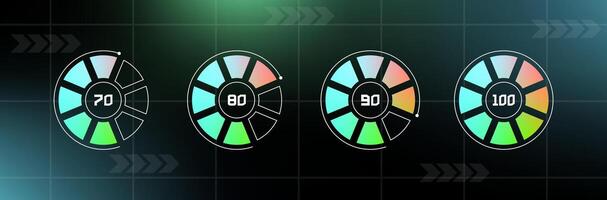 Loading bar interface. Futuristic progress design element. vector