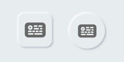 Keyword solid icon in neomorphic design style. Optimization signs illustration. vector