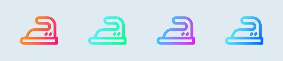 Iron clothes line icon in gradient colors. Laundry signs illustration. vector