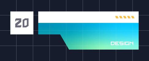 Futuristic element illustration. Colorful lower third overlay. vector