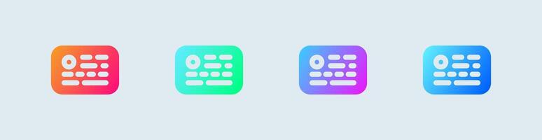 Keyword solid icon in gradient colors. Optimization signs illustration. vector