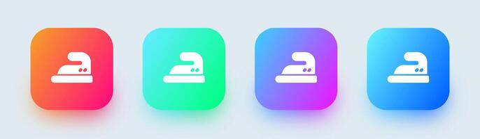Iron clothes solid icon in square gradient colors. Laundry signs illustration. vector