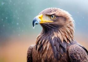 Bald Eagle Standing in Rain. photo