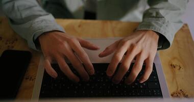 Hispanic Student Typing On Laptop Keyboard, Closeup View Of Hands And Portrait, Concentrated Face video
