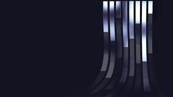 3d animation, abstract black background with lines of silver squares rising and disappearing video