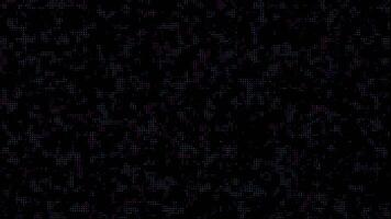 High technology digital motion graphic background animation, square elements and flickering dots on dark background video