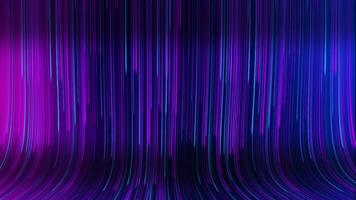 Descending and expanding stream of moving blue lines on black background. Abstract animation. video