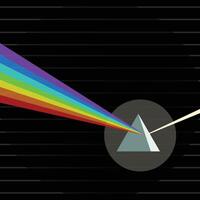 Light coming in prism creating colorful spectrum vector