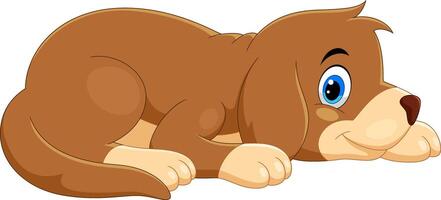 Cute little dog cartoon on white background vector