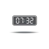 illustration of digital clock design with shadow. vector