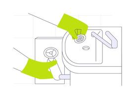 Sinks and toilets installation abstract concept illustration. vector