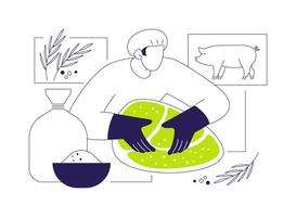 Salt curing abstract concept illustration. vector