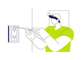 Sockets installation abstract concept illustration. vector