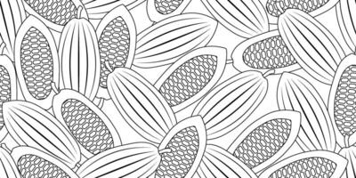 black white cocoa beans seamless pattern vector