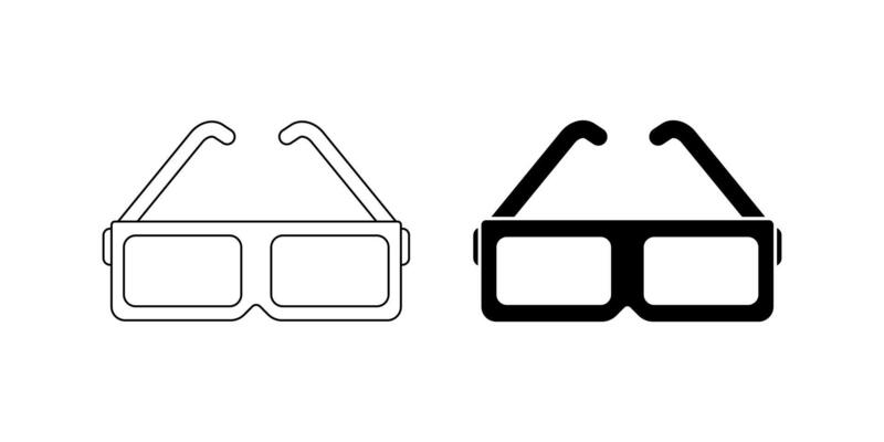 cinema glasses icon set isolated on white background
