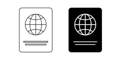 passport icon set isolated on white background vector