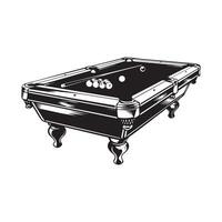 Pool Table Silhouette image isolated on white background vector