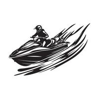 Jet Ski Silhouette logo, design, Art, Icons, and Graphics isolated on white background vector