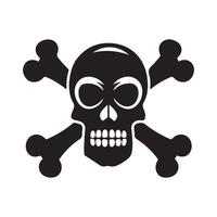 Skull and Crossbones logo Icon design on White Background vector