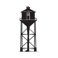 Water tower silhouette image on white background Stock Design Image vector