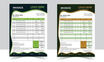 Modern corporate invoices design vector