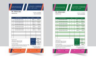 Modern corporate invoices design vector