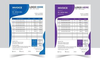 Modern corporate invoices design vector